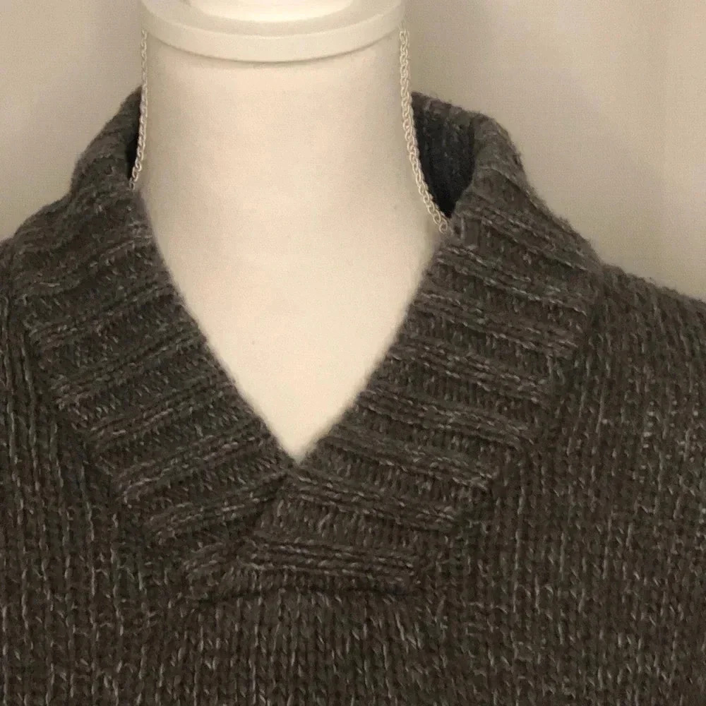 Penguin Gray Cotton Pullover Knit Pullover V-neck Sweater Size XL - Picture 7 of 11